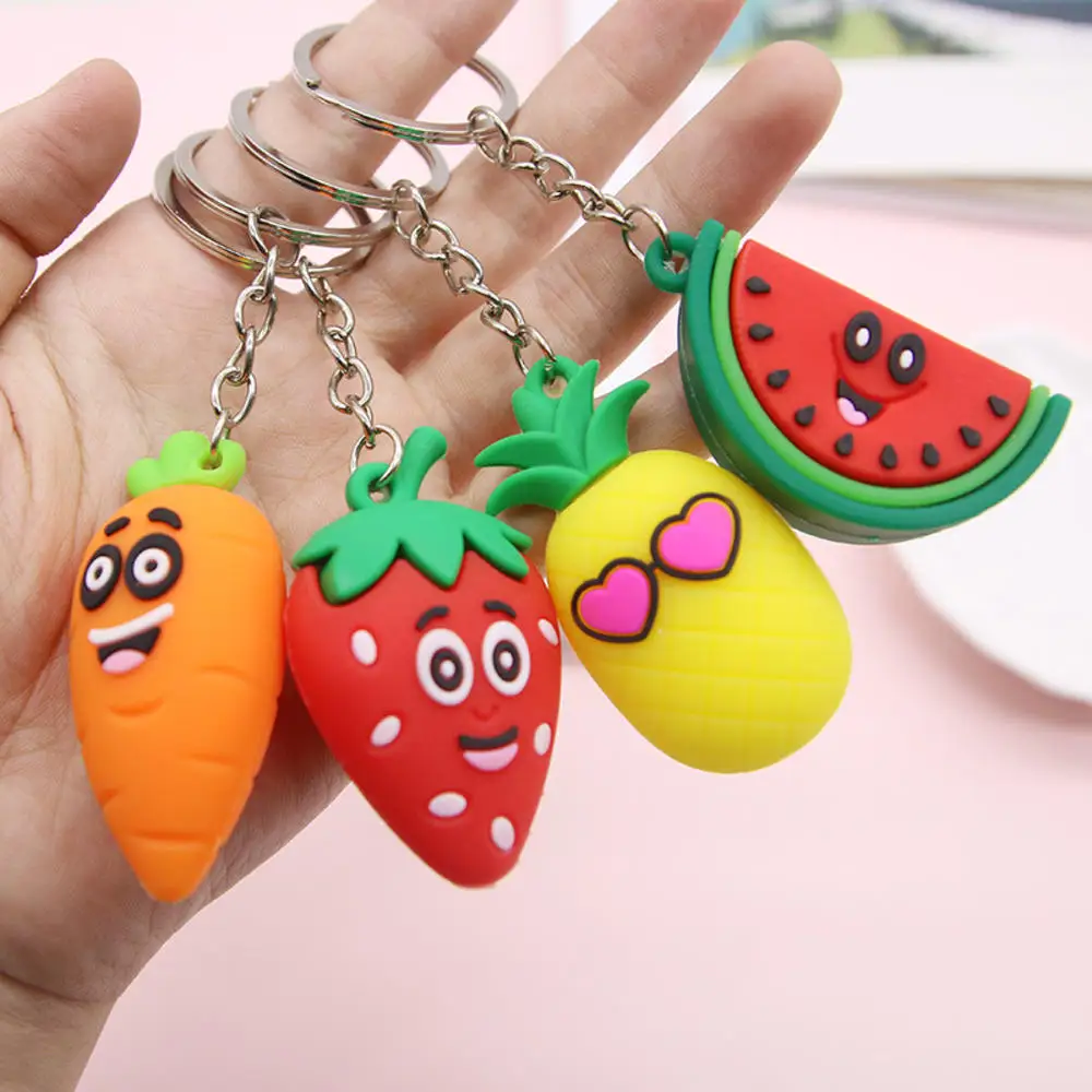 Cute Cartoon Fruits Keychain PVC Carrot Strawberry Pineapple Watermelon Keychains Women Bag Pendant keyring Dropshipping
Cute Cartoon Fruits Keychain PVC Carrot Strawberry Pineapple Watermelon Keychains Women Bag Pendant keyring Dropshipping