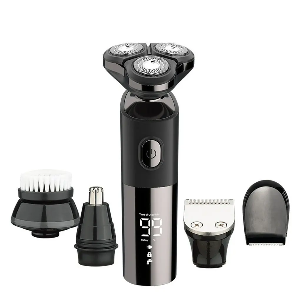 Электрическая бритва для мужчин, перезаряжаемая Тройная плавающая головка для сухого и влажного бритья
Электрическая бритва для мужчин, перезаряжаемая Тройная плавающая головка для сухого и влажного бритья