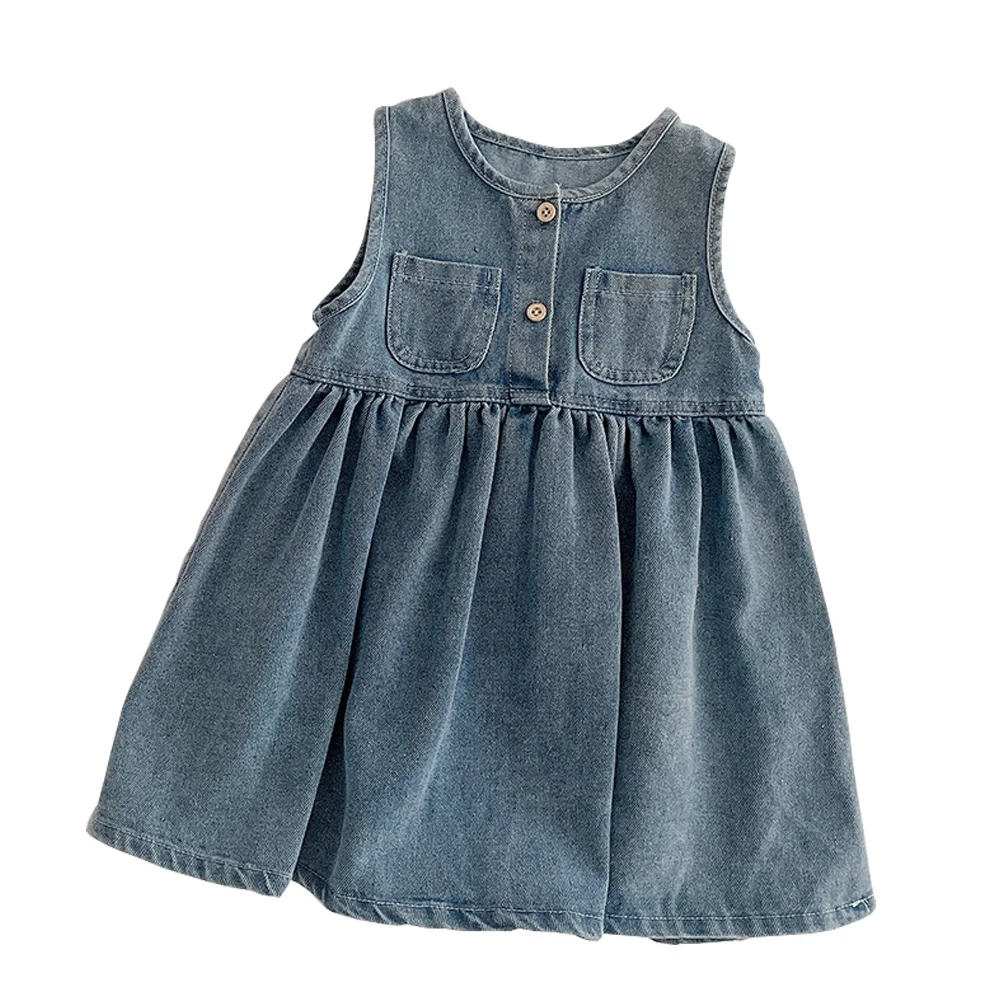 Girls Dresses Fall 2021 Sleeveless Blue Denim Fashion Princess Kids Costumes Toddler Birthday Clothes Wholesale
Girls Dresses Fall 2021 Sleeveless Blue Denim Fashion Princess Kids Costumes Toddler Birthday Clothes Wholesale