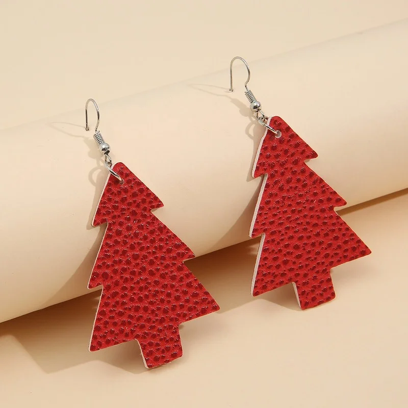 New European and American Christmas Lychee Pattern Christmas Tree Leather Earrings Double-sided Printed Pu Earrings Wholesale
New European and American Christmas Lychee Pattern Christmas Tree Leather Earrings Double-sided Printed Pu Earrings Wholesale