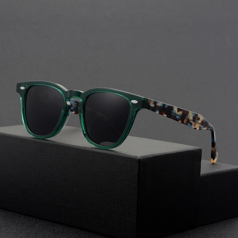 

Classical Outdoor Driving Acetate Polarized Sunglasses Men Retro Square Fashion Women Sun Glasses UV400 Gray Brown Green Lenses