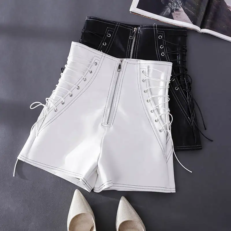 PU Leather High Waist Shorts Women Streetwear Slim Lace Up White Black Wide Leg Sexy Shorts For Women Zipper Biker Shorts C6932
PU Leather High Waist Shorts Women Streetwear Slim Lace Up White Black Wide Leg Sexy Shorts For Women Zipper Biker Shorts C6932