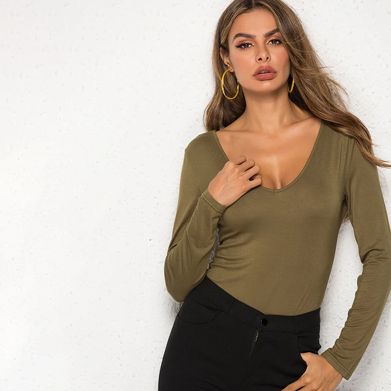 New Women Long Sleeve V Neck Bodysuits Jumpsuit Leotard Tops Stretch Solid Casual Body Femme Fall Winter Womens Clubwear
New Women Long Sleeve V Neck Bodysuits Jumpsuit Leotard Tops Stretch Solid Casual Body Femme Fall Winter Womens Clubwear