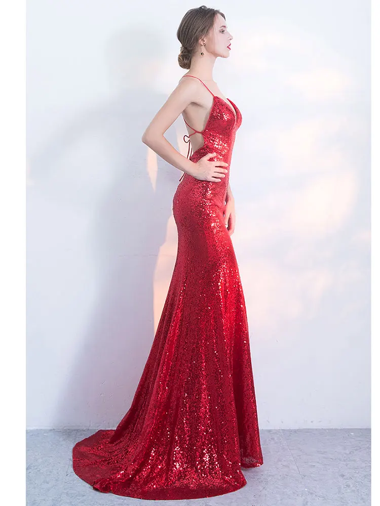 Dress Ladies Summer 2021 Evening Dress Fashion Banquet Long Slim Elegant Sexy Bride Red Sequin Princess Mermaid Prom Party Dress
Dress Ladies Summer 2021 Evening Dress Fashion Banquet Long Slim Elegant Sexy Bride Red Sequin Princess Mermaid Prom Party Dress