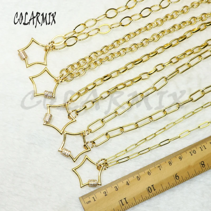 3Pcs Gold star Clasp Zircon Gold color Clasp metal pendant necklace Gold Color jewelry Chain necklace Handmade jewerly 50596 
3Pcs Gold star Clasp Zircon Gold color Clasp metal pendant necklace Gold Color jewelry Chain necklace Handmade jewerly 50596
