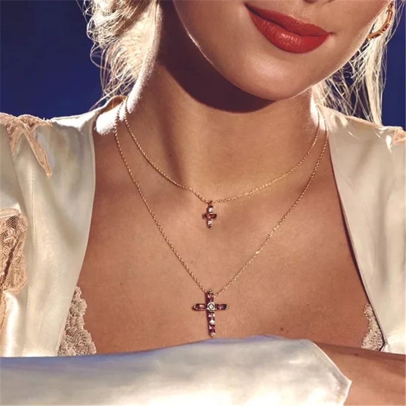 GS 925 Sterling Silver Colored Zircon Cross Pendant Necklace Rainbow Crystal Huggie Flower Hoop Earrings Circle Pendiente Clip
GS 925 Sterling Silver Colored Zircon Cross Pendant Necklace Rainbow Crystal Huggie Flower Hoop Earrings Circle Pendiente Clip