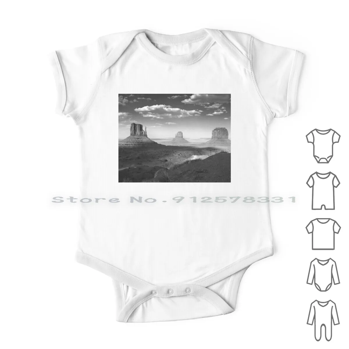 

Комбинезон для новорожденных с долиной монумента в черно-белом цвете, хлопковые комбинезоны, распродажа, фото Аризона, черно-белая пустыня
