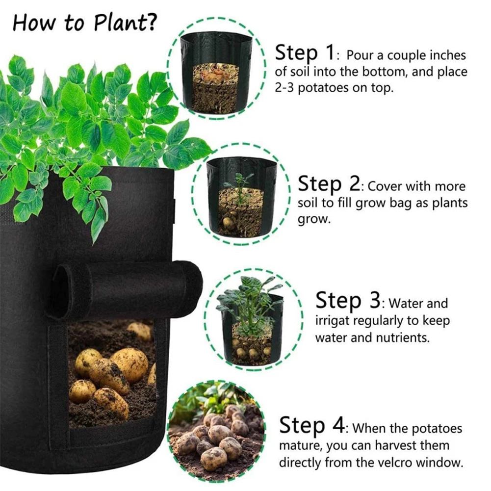2 PCS Plant Grow Bags Home Garden Potato Pot Greenhouse Vegetable Growing Bags Moisturizing Vertical Garden Bag Tools
2 PCS Plant Grow Bags Home Garden Potato Pot Greenhouse Vegetable Growing Bags Moisturizing Vertical Garden Bag Tools
