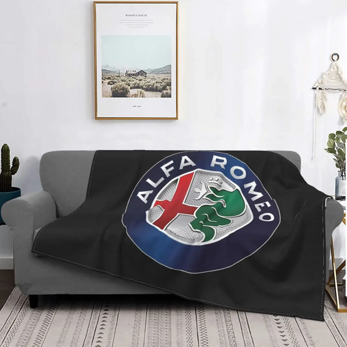 Одеяло Alfa Romeo с логотипом покрывало постельное белье в клетку Флисовое одеяло