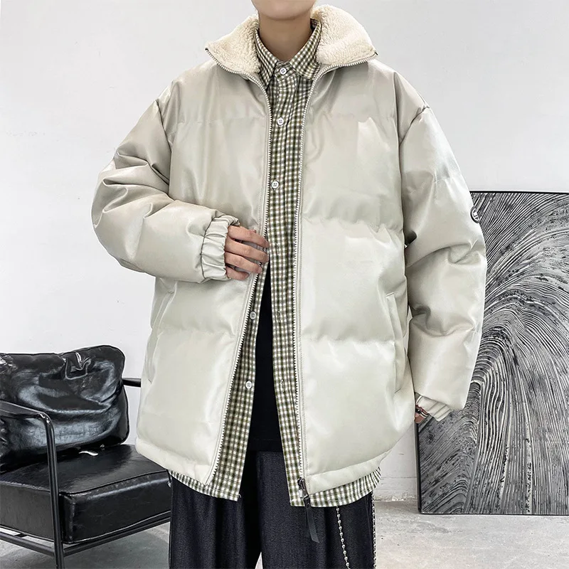 New winter PU leather cotton clothes men's trend versatile cotton clothes coat loose thickened bread clothes
New winter PU leather cotton clothes men's trend versatile cotton clothes coat loose thickened bread clothes