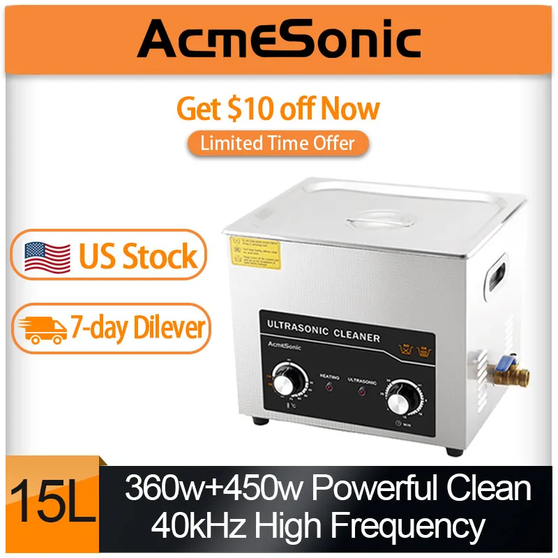 

Ультразвуковой очиститель ACMESONIC, 15 л, для виниловых CD-дисков, с таймером нагрева, 360 Вт + 450 Вт, стеклянные детали для лабораторных часов