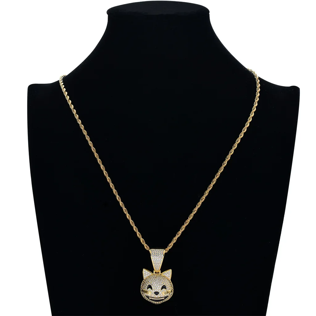 TOPHIPHOP Smiley Kitten Pendant Necklace Micro-Inlaid Zircon Glittering Animal Pendant Hip Hop Jewelry Gift
TOPHIPHOP Smiley Kitten Pendant Necklace Micro-Inlaid Zircon Glittering Animal Pendant Hip Hop Jewelry Gift