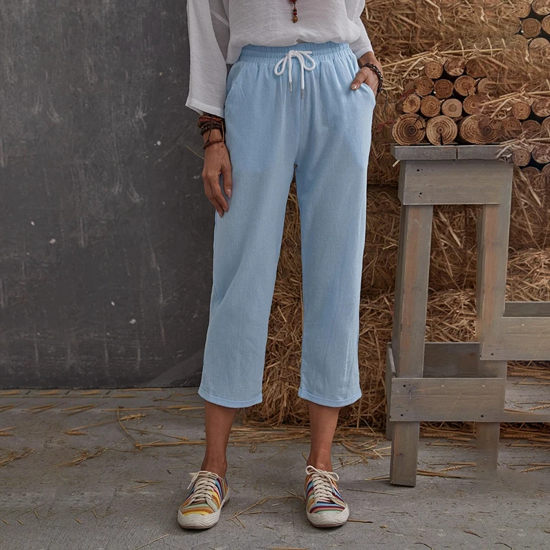 Summer Casual Straight Pants For Women Plus Size High Waist Drawstring Streetwear Female Beach Holiday Sports Pants
Summer Casual Straight Pants For Women Plus Size High Waist Drawstring Streetwear Female Beach Holiday Sports Pants