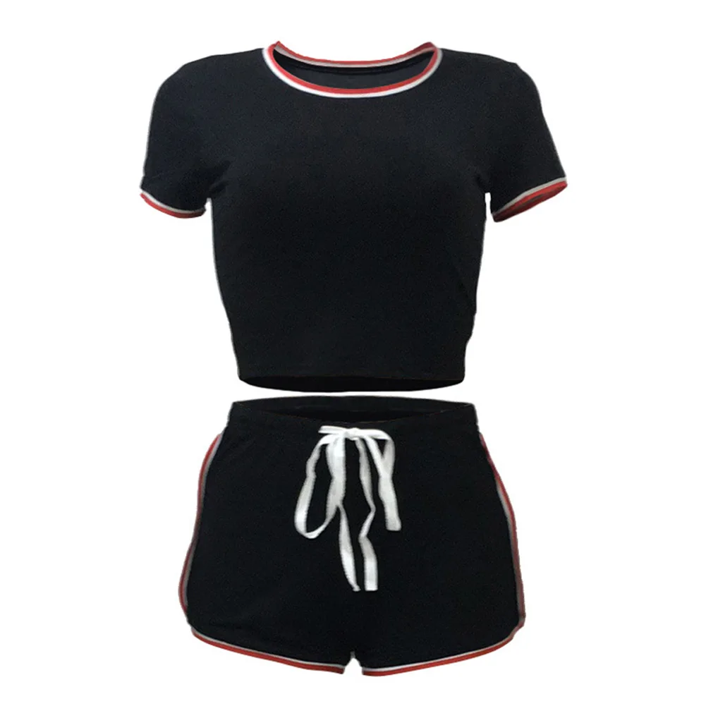 Модный женский спортивный костюм, женский разрез, 2 предмета, круглые горловины и шорты для лета, магазин NYZ 
Модный женский спортивный костюм, женский разрез, 2 предмета, круглые горловины и шорты для лета, магазин NYZ