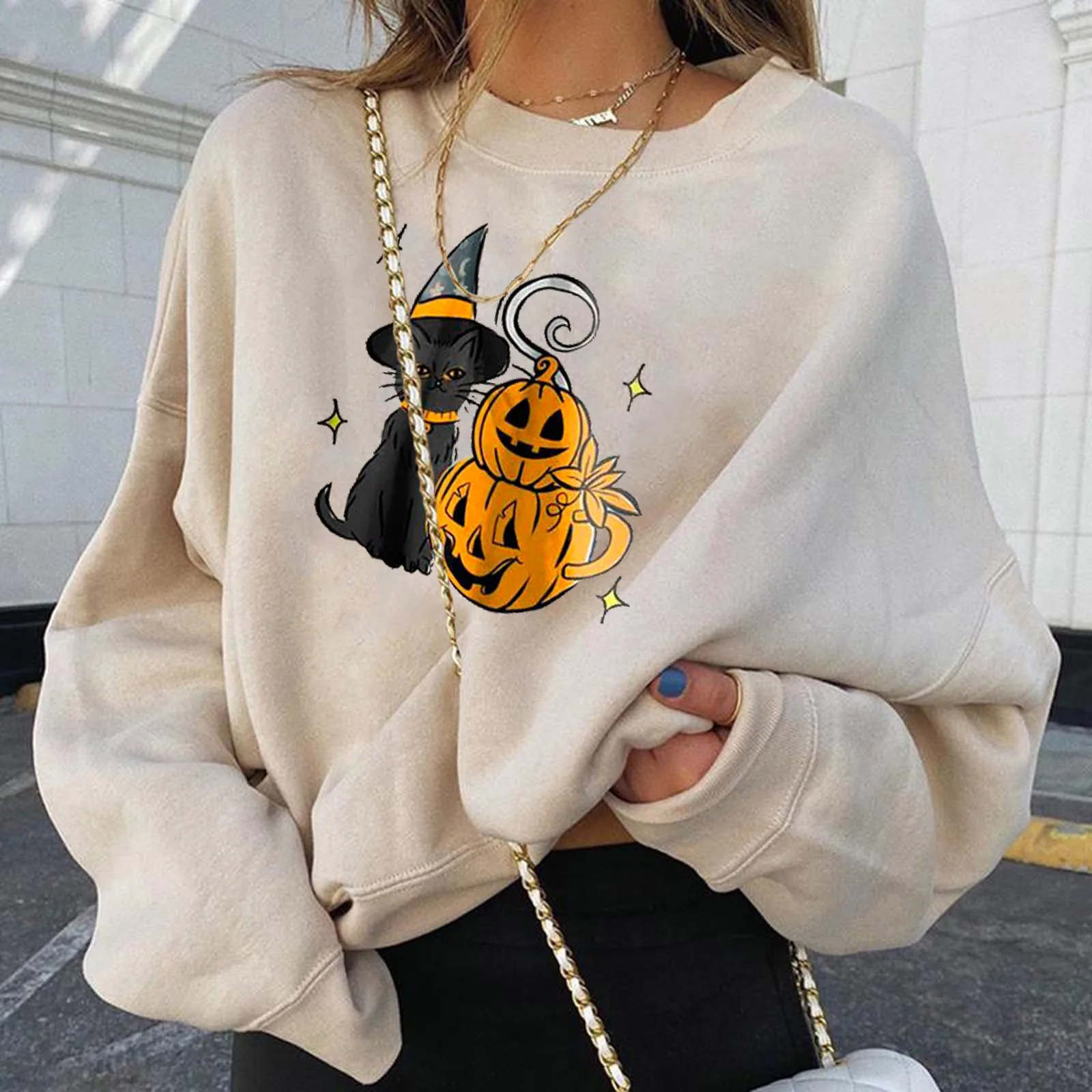 New Y2K Harajuku Women Sweatshirt Halloween Funny Pumpkin Witch Long Sleeve Pullover Sweatshirt Top Casual Streetwear A40
New Y2K Harajuku Women Sweatshirt Halloween Funny Pumpkin Witch Long Sleeve Pullover Sweatshirt Top Casual Streetwear A40
