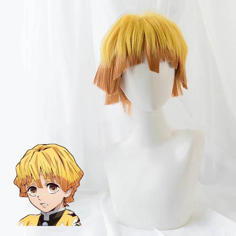 Anime Demon Slayer: Kimetsu no Yaiba Zenitsu Agatsuma Wig Short Golden Brown Heat Resistant Hair Cosplay Costume Wigs + Wig Cap
Anime Demon Slayer: Kimetsu no Yaiba Zenitsu Agatsuma Wig Short Golden Brown Heat Resistant Hair Cosplay Costume Wigs + Wig Cap