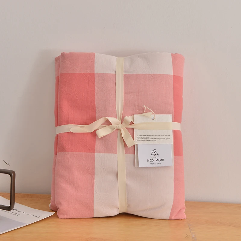 4 Pieces Washed Cotton Bedding Set Luxury Duvet Cover Big Pink Lattice Solid Color Bedroom Bedspread Flat Bed Sheet Pillowcase
4 Pieces Washed Cotton Bedding Set Luxury Duvet Cover Big Pink Lattice Solid Color Bedroom Bedspread Flat Bed Sheet Pillowcase