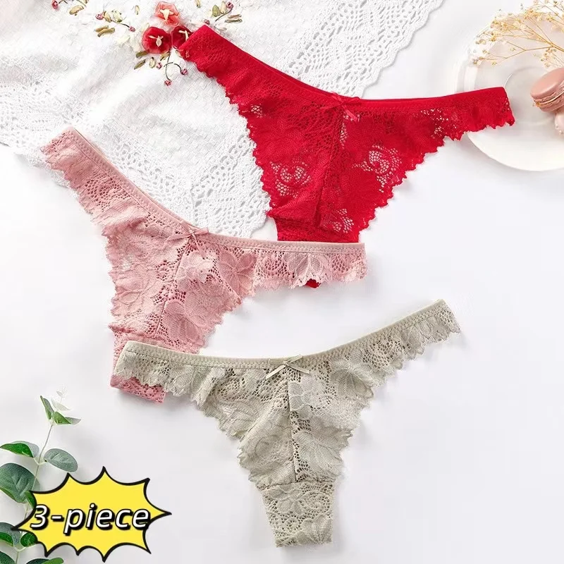 Women Sexy Lace Panties Low-waist Underwear Thong G String Mini Thong Underwear Women Sexy Thong 3-piece Wholesale
Women Sexy Lace Panties Low-waist Underwear Thong G String Mini Thong Underwear Women Sexy Thong 3-piece Wholesale