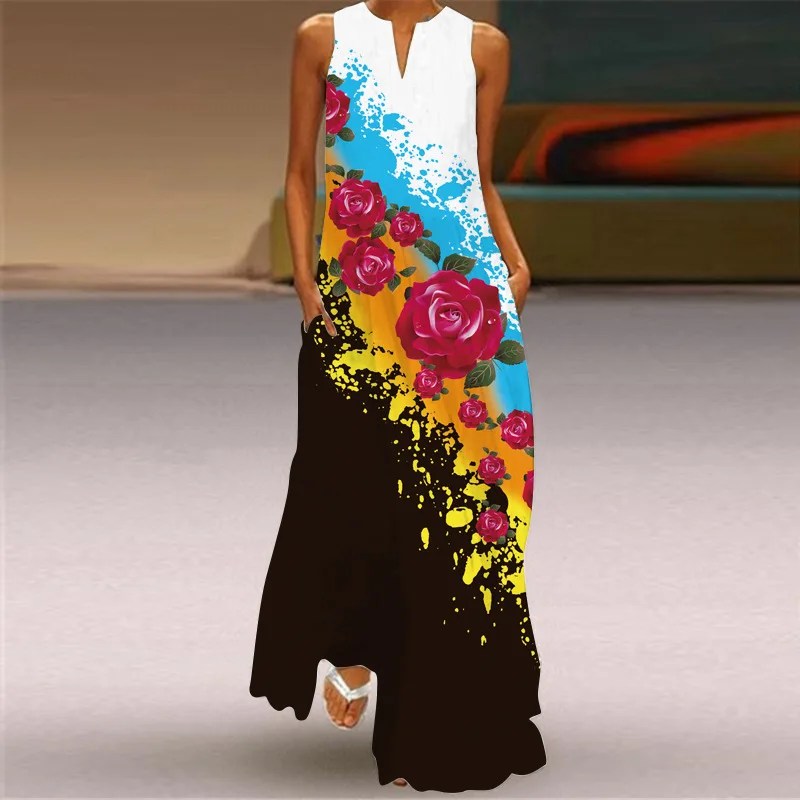 2021 Women's new summer long dress plus size casual sexy sleeveless Loose dress V-neck dress party dress Beach dress dresses
2021 Women's new summer long dress plus size casual sexy sleeveless Loose dress V-neck dress party dress Beach dress dresses