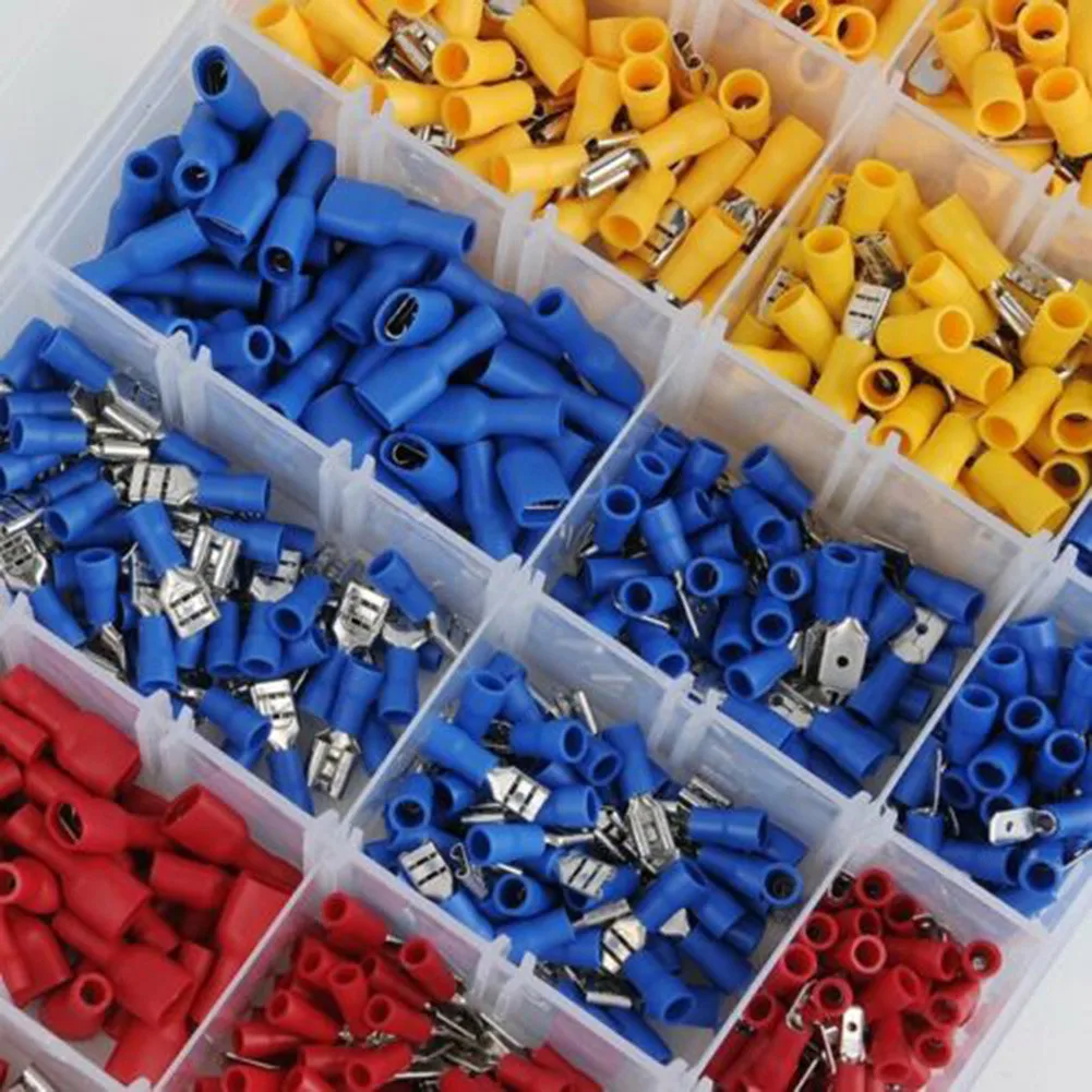 & Plastic Case Connector Spade 900Pcs Crimp Terminals Assorted Electrical Wire Kit
& Plastic Case Connector Spade 900Pcs Crimp Terminals Assorted Electrical Wire Kit