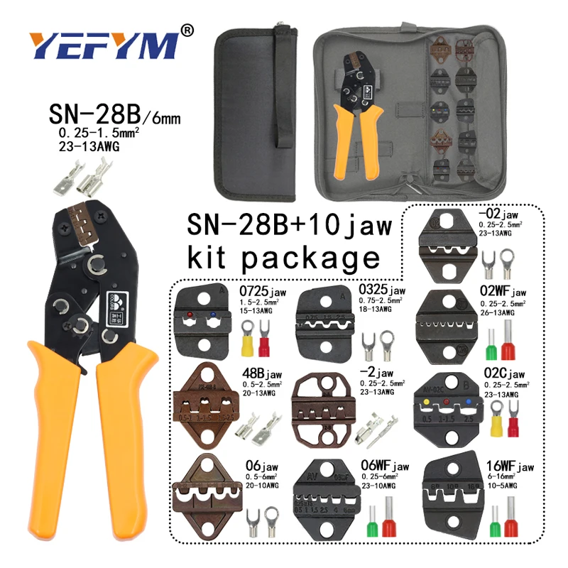 crimping pliers for TAB 2.8 4.8 6.3/C3 XH2.54 3.96 2510/tube/non insulation terminals SN-28B 10 jaws electrical clamp kit tools
crimping pliers for TAB 2.8 4.8 6.3/C3 XH2.54 3.96 2510/tube/non insulation terminals SN-28B 10 jaws electrical clamp kit tools