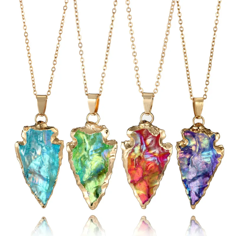 Arrow Necklace Pendant Accessories Semi-precious Stone Triangle Pendant Necklace Jewelry Accessories Seven Color Natural Stone
Arrow Necklace Pendant Accessories Semi-precious Stone Triangle Pendant Necklace Jewelry Accessories Seven Color Natural Stone