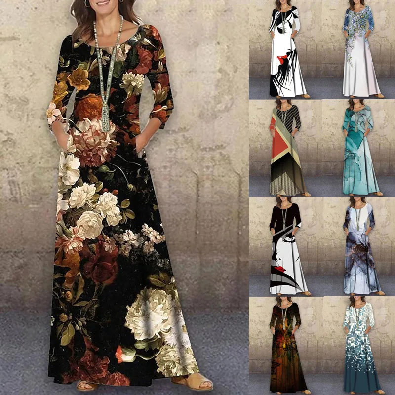 2022 New Spring Harajuku Bohemian Long Dresses Women Round Neck Floral Printed Streetwear Vintage Elegant Art Robe Lady Vestidos
2022 New Spring Harajuku Bohemian Long Dresses Women Round Neck Floral Printed Streetwear Vintage Elegant Art Robe Lady Vestidos
