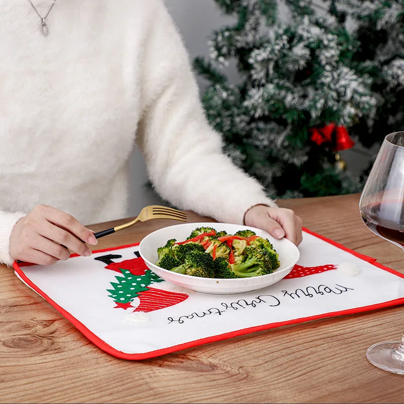 Hot Sale Christmas Red Edge White Brushed Table Mats Home Restaurant Table Mats Faceless Elderly Mugs Christmas Decoration Gifts
Hot Sale Christmas Red Edge White Brushed Table Mats Home Restaurant Table Mats Faceless Elderly Mugs Christmas Decoration Gifts
