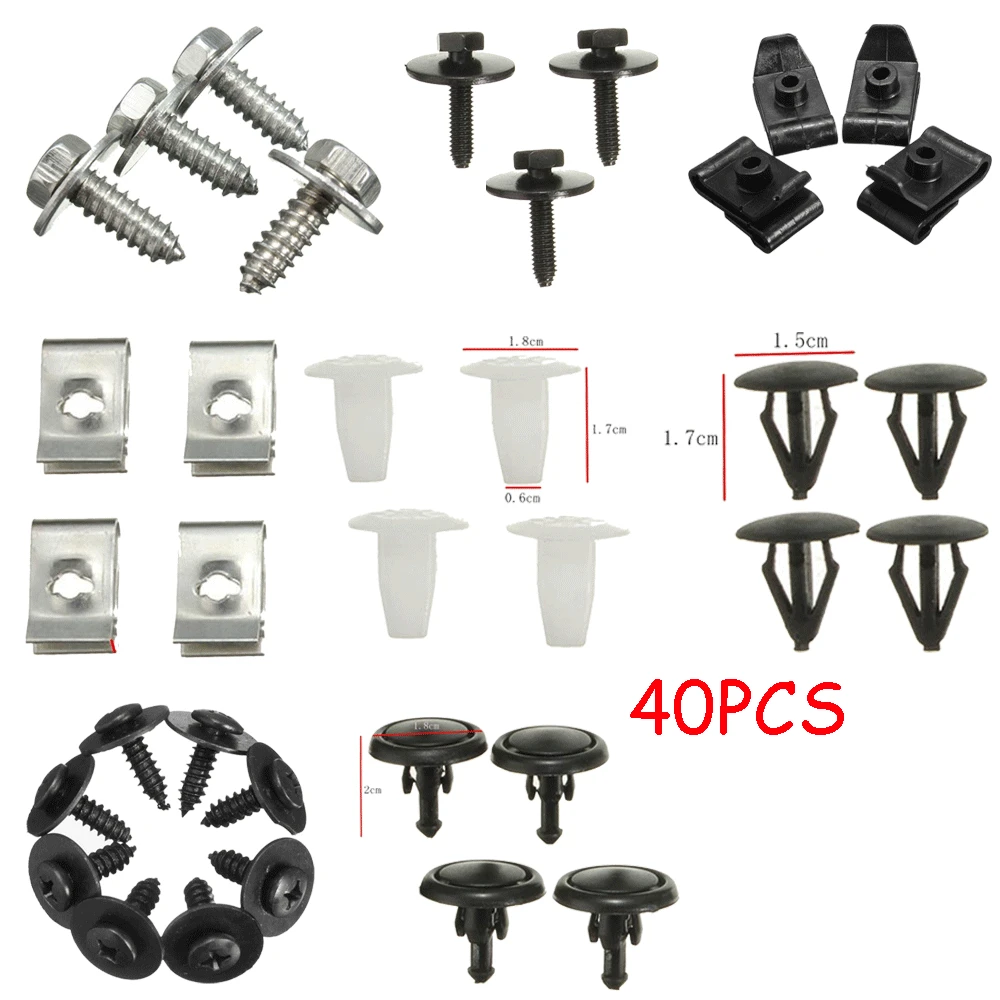 40 pcs Mixed Fasteners Car Bumper Door Body Panel Trim Retainer Clips Screws Nut
40 pcs Mixed Fasteners Car Bumper Door Body Panel Trim Retainer Clips Screws Nut