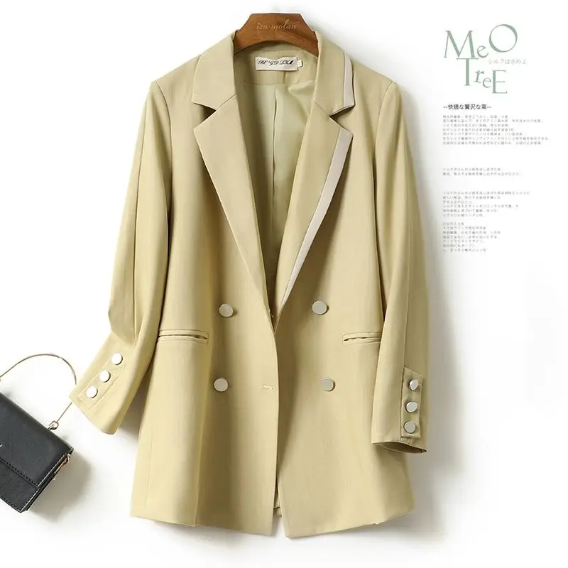 Female Blazers Casual Suit Tops Double-breasted Women Blazer Jacket 2021 Spring New Fashion Slim Long-sleeved Vetement Femme
Female Blazers Casual Suit Tops Double-breasted Women Blazer Jacket 2021 Spring New Fashion Slim Long-sleeved Vetement Femme