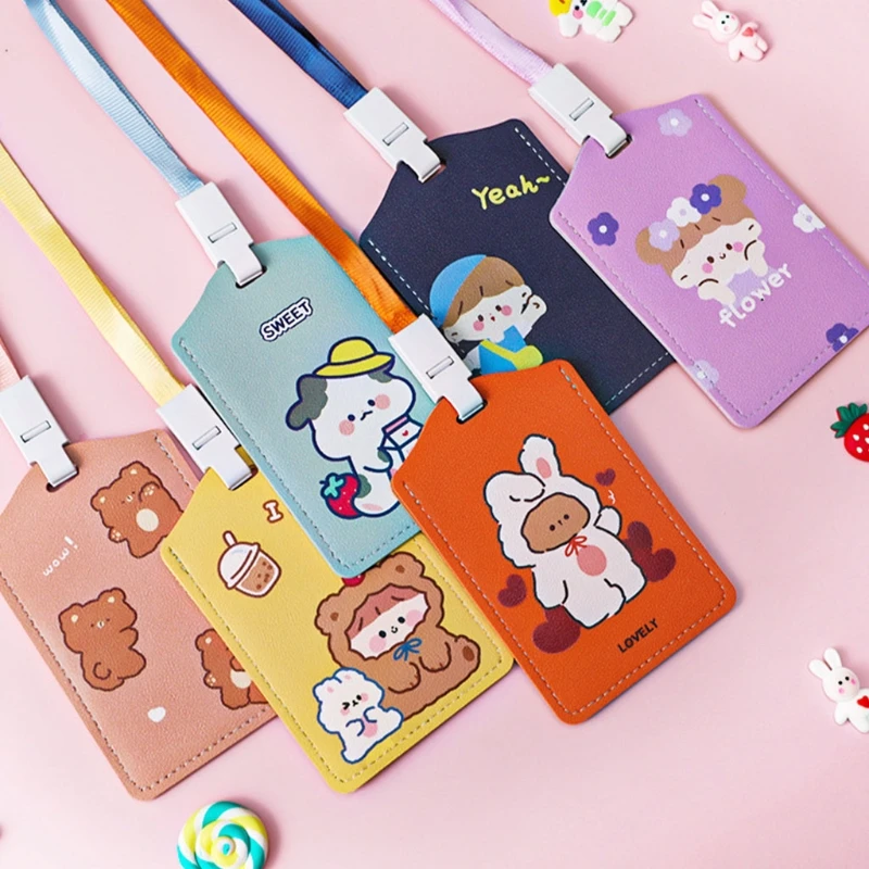 Credit Card ID Badge Holder Cute Cartoon PU Leather Bus Pass Case Cover Business Cards Case Office Work Lanyard Tool
Credit Card ID Badge Holder Cute Cartoon PU Leather Bus Pass Case Cover Business Cards Case Office Work Lanyard Tool