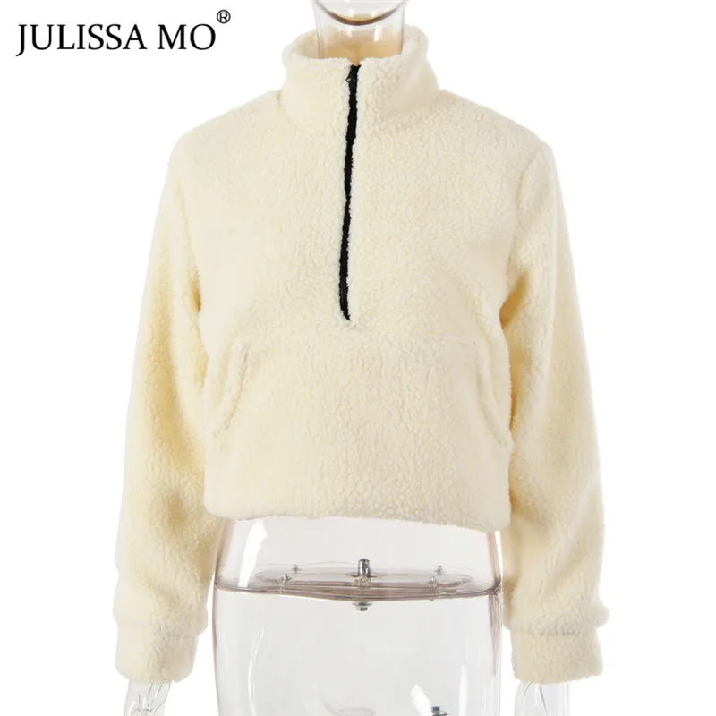 JULISSA MO White Faux Fur Furry Women Coat Winter Half Zipper Up Pocket Jacket Coats 2020 Female Short Casual Jacket Outerwear
JULISSA MO White Faux Fur Furry Women Coat Winter Half Zipper Up Pocket Jacket Coats 2020 Female Short Casual Jacket Outerwear