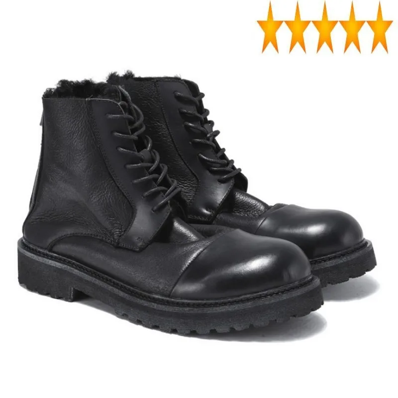 Sheep Real 2021 Fur New Warm Fleece Genuine Leather Motorcycle Men Retro Round Toe Lace Up Ankle Boots Male Shoes
Sheep Real 2021 Fur New Warm Fleece Genuine Leather Motorcycle Men Retro Round Toe Lace Up Ankle Boots Male Shoes