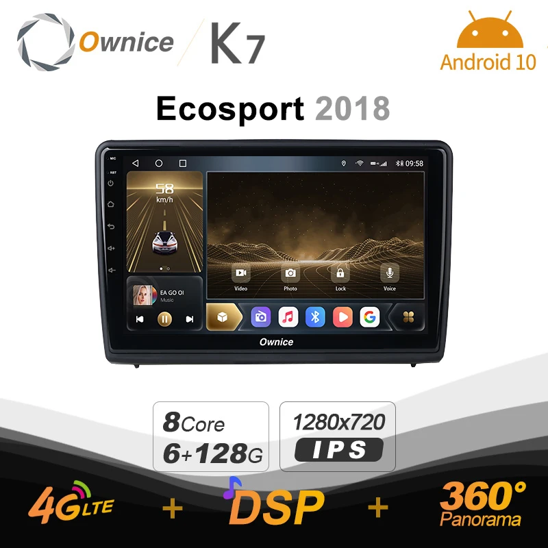 Автомагнитола K7 Ownice, 6 ГБ ОЗУ, 128 Гб ПЗУ, Android 10,0, для Ford Ecosport 2018, 360, панорамная оптическая, 5G, Wi-Fi, 4G, LTE 
Автомагнитола K7 Ownice, 6 ГБ ОЗУ, 128 Гб ПЗУ, Android 10,0, для Ford Ecosport 2018, 360, панорамная оптическая, 5G, Wi-Fi, 4G, LTE