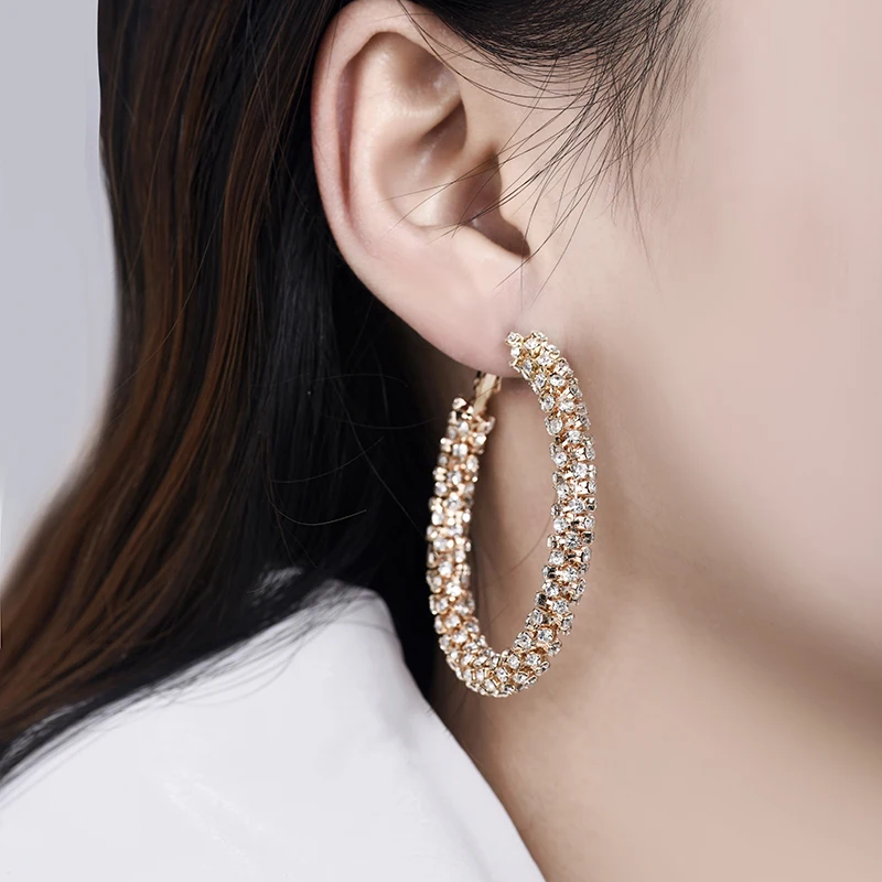 Fashion Luxury Round Crystal Hoop Earrings for Women Circle Geometric Rhinestone Earrings Gold Silver Color Jewelry Accessories
Fashion Luxury Round Crystal Hoop Earrings for Women Circle Geometric Rhinestone Earrings Gold Silver Color Jewelry Accessories