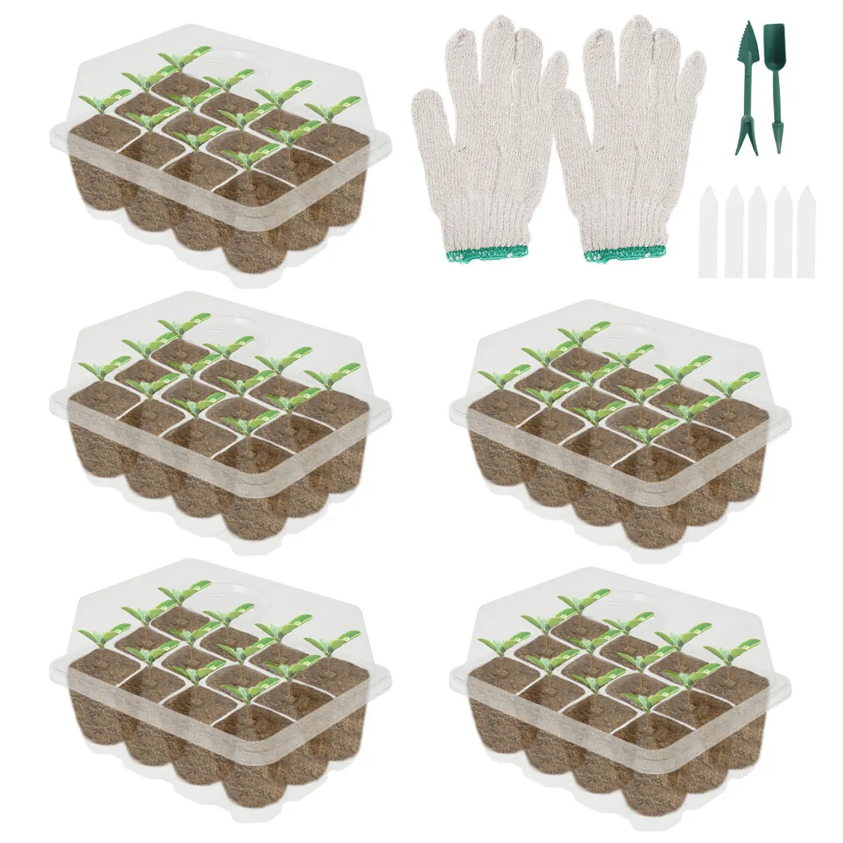 5Pcs Seedling Starter Trays Greenhouse Grow Plant Starter Seed Propagator Germination Box for Balcony Plant Growing Garden Tool
5Pcs Seedling Starter Trays Greenhouse Grow Plant Starter Seed Propagator Germination Box for Balcony Plant Growing Garden Tool