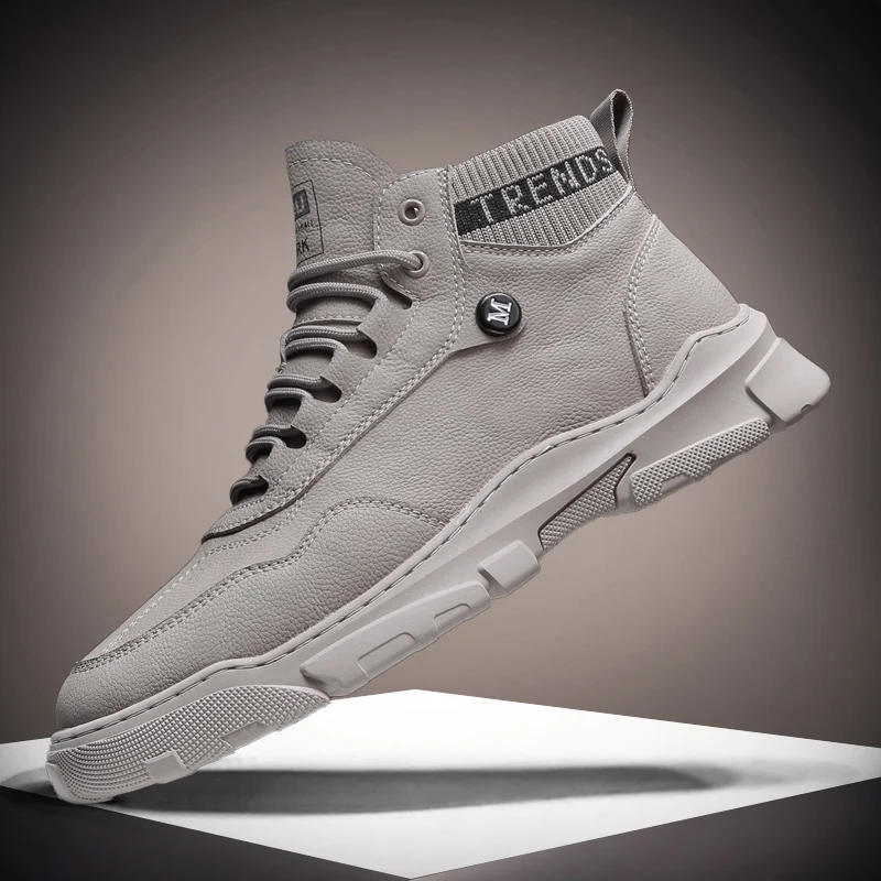 Leather Men's Sneakers High Quality Fashion Mid-Top Shoes Outdoor Breathable Casual Martin Shoes All-match Trend Men Shoes
Leather Men's Sneakers High Quality Fashion Mid-Top Shoes Outdoor Breathable Casual Martin Shoes All-match Trend Men Shoes