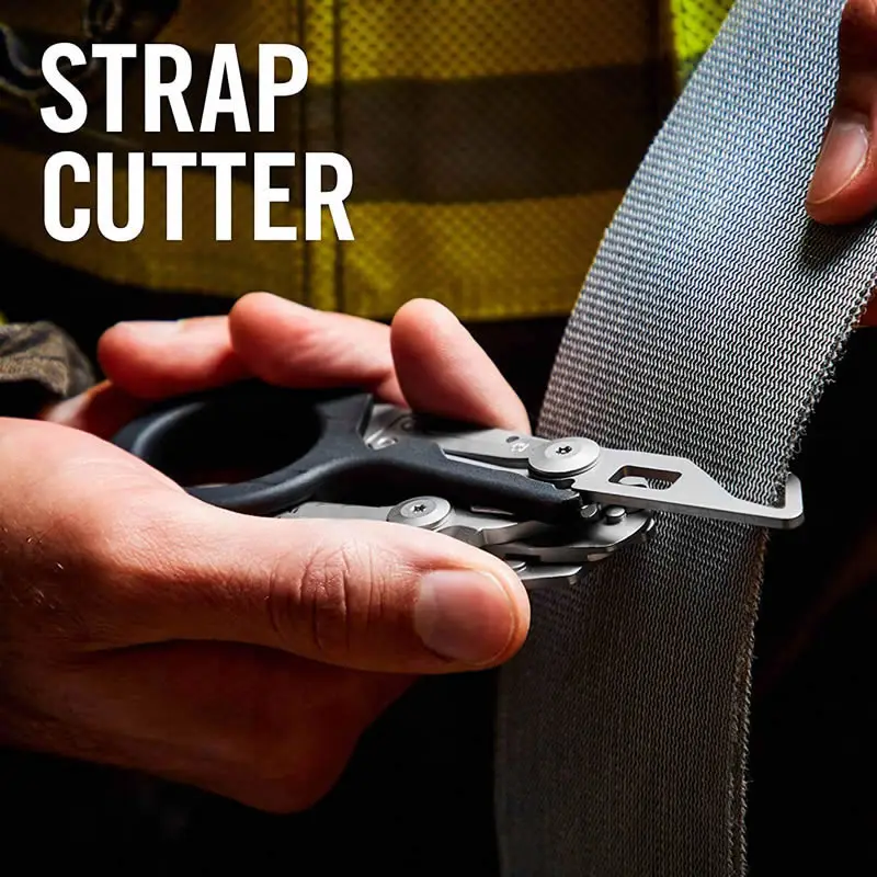 Shears Black Multi-Tool Stainless Steel Folding Sheers with Strap Cutter Ring Cutter Glass Breaker Response Emergency Shears
Shears Black Multi-Tool Stainless Steel Folding Sheers with Strap Cutter Ring Cutter Glass Breaker Response Emergency Shears