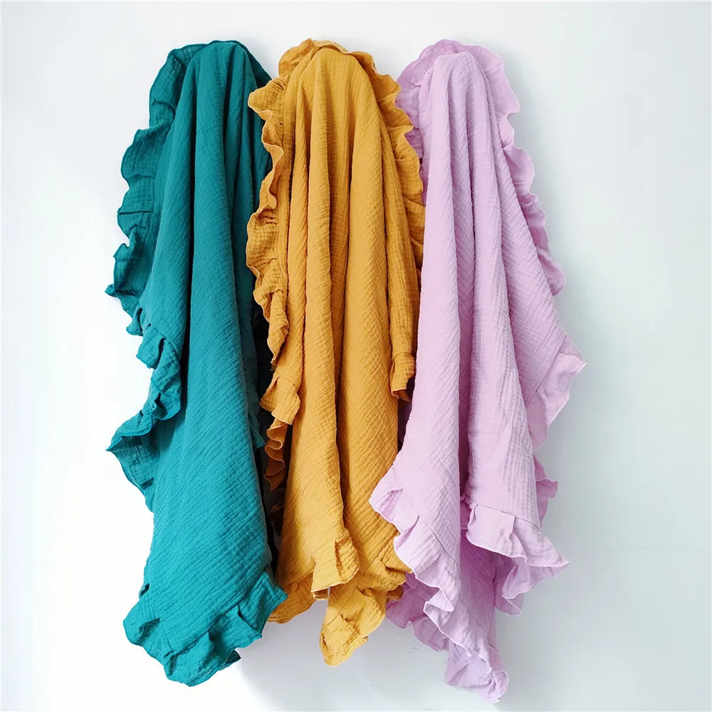 Nordic Muslin Cotton Newborn Swaddle Blanket with Ruffles Gauze Infant Baby Swaddling Wrap Blankets for Babies Receiving Blanket
Nordic Muslin Cotton Newborn Swaddle Blanket with Ruffles Gauze Infant Baby Swaddling Wrap Blankets for Babies Receiving Blanket