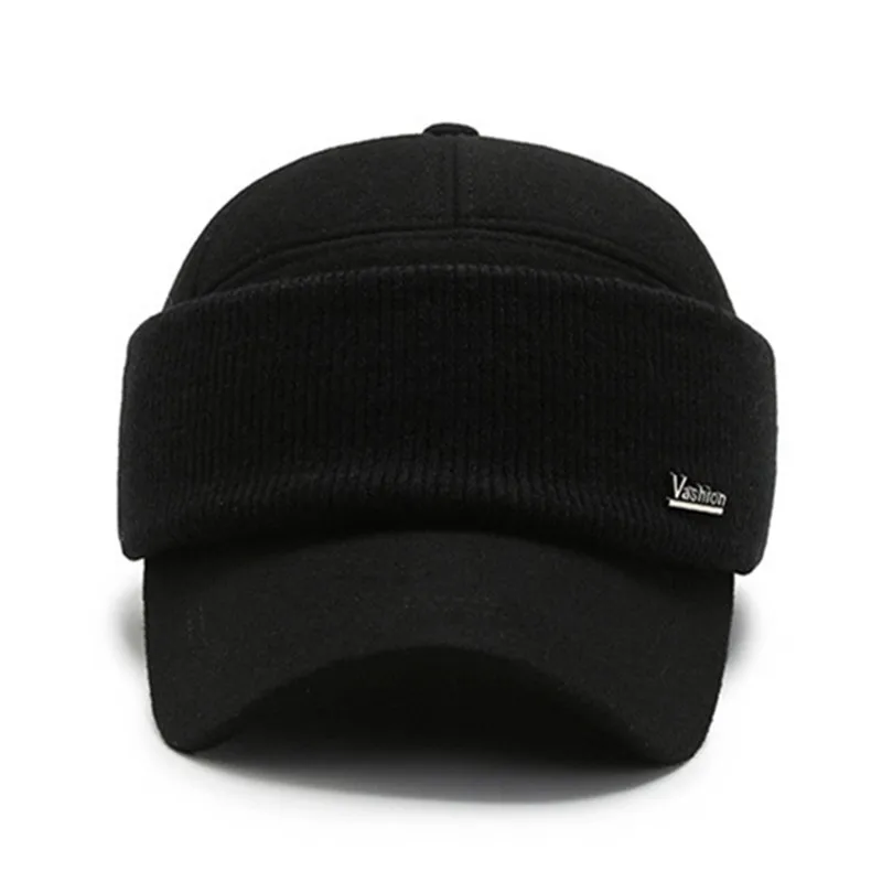 

Fashion Winter Men's Warm Hat Thick Baseball Caps for Men Earmuffs Hats Senior Dad's Hat New Casual Brands Hat Snapback Cap