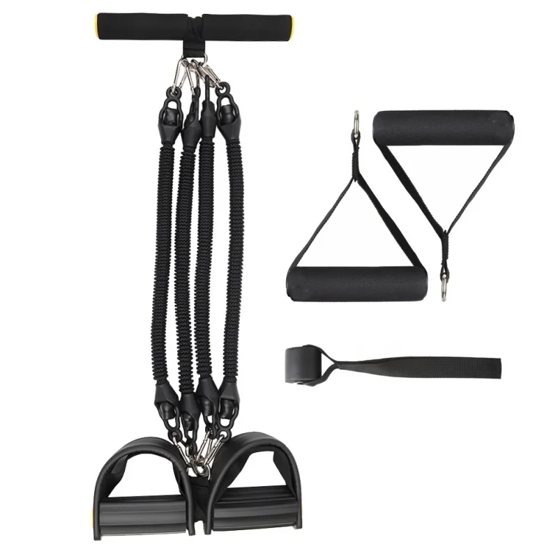 4 Tubes Elastic Pull Ropes Pedal Resistance Band With Protective Nylon Sleeves Fitness Elastic Bands Latex Sports Accessories
4 Tubes Elastic Pull Ropes Pedal Resistance Band With Protective Nylon Sleeves Fitness Elastic Bands Latex Sports Accessories