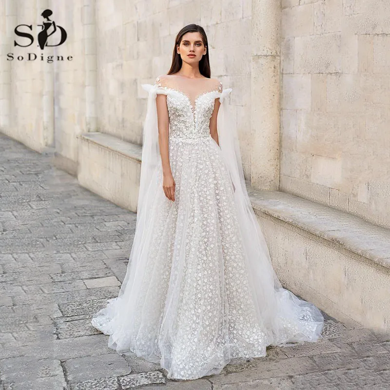 SoDigne Beach Wedding Dresses Off The Shoulder Shiny Lace Flower Vintage Bridal Gown Plus Size White Women Wedding Dress
SoDigne Beach Wedding Dresses Off The Shoulder Shiny Lace Flower Vintage Bridal Gown Plus Size White Women Wedding Dress