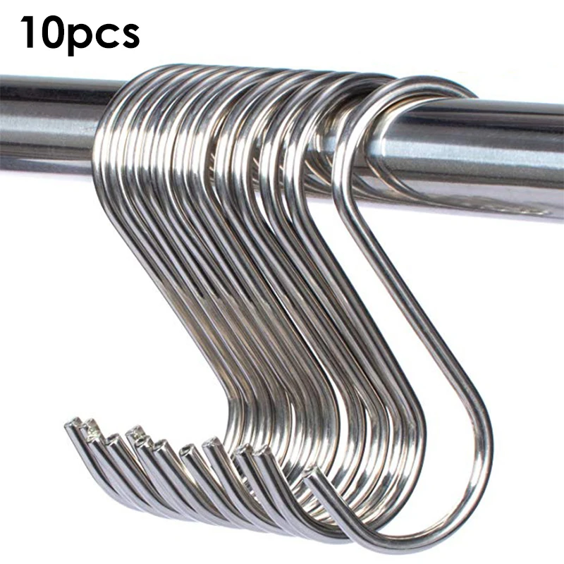 10Pcs S Shaped Hooks Hanging Pan Pot Holder Rack Hook Hangers Stainless Steel Barbecue Iron Hook Hanging Sausage Roast Duck Tool
10Pcs S Shaped Hooks Hanging Pan Pot Holder Rack Hook Hangers Stainless Steel Barbecue Iron Hook Hanging Sausage Roast Duck Tool