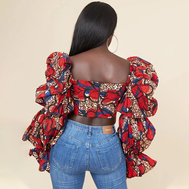 Sexy Crop Tops For Women African Printed Off Shoulder Long Lantern Sleeve Ladies Clothing 2021 Dashiki Ankara Casual Outfits
Sexy Crop Tops For Women African Printed Off Shoulder Long Lantern Sleeve Ladies Clothing 2021 Dashiki Ankara Casual Outfits