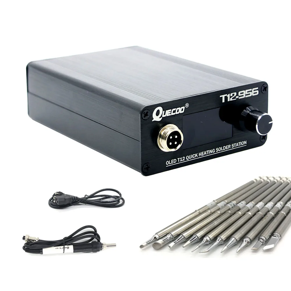 T12-956 Soldering Station Electric Soldering iron OLED Digital 1.3inch with 907 handle and T12 soldering iron tips
T12-956 Soldering Station Electric Soldering iron OLED Digital 1.3inch with 907 handle and T12 soldering iron tips