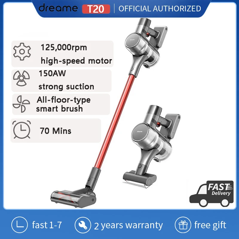 Пылесос Dreame T20 ручной аккумуляторный, 25 кПа 
Пылесос Dreame T20 ручной аккумуляторный, 25 кПа