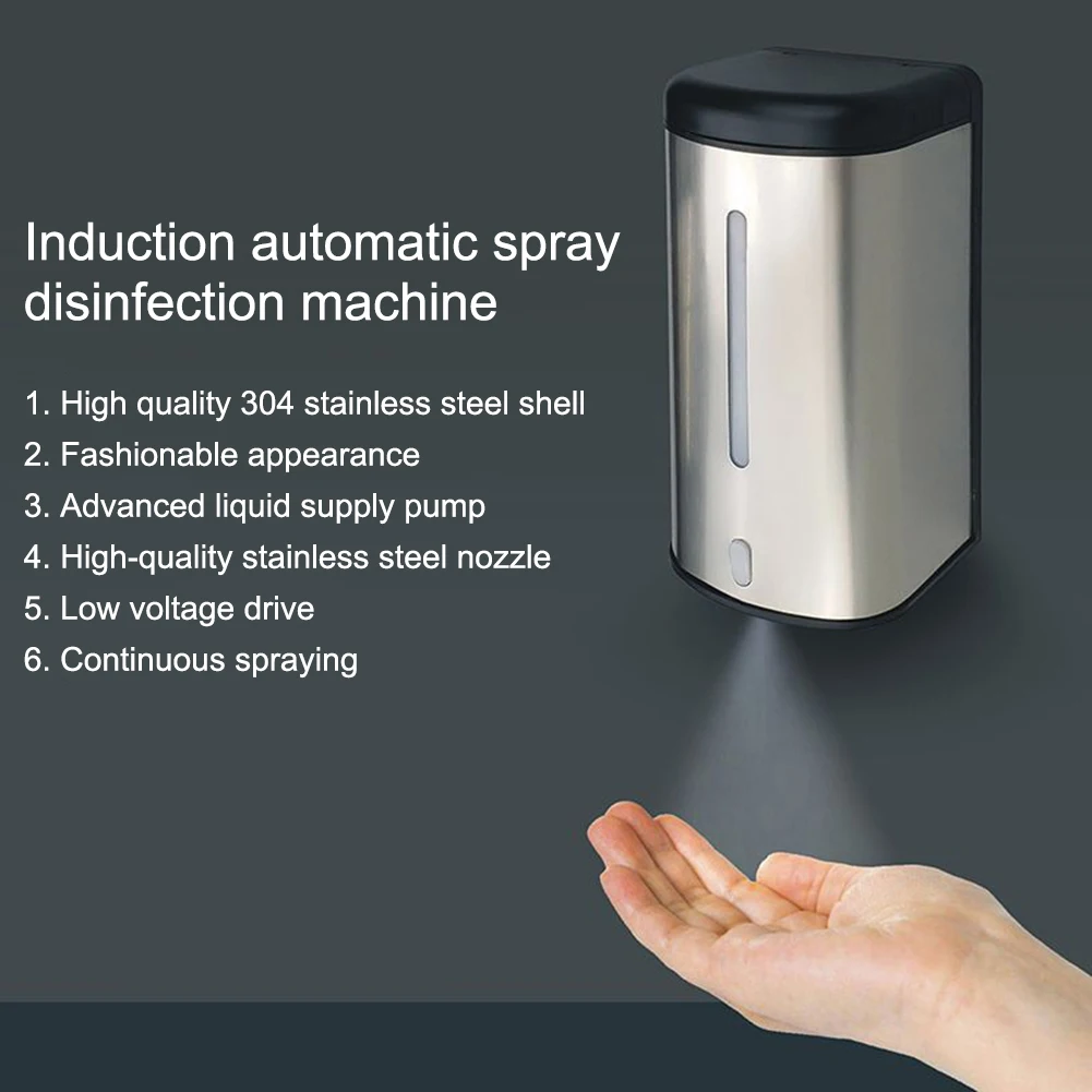 600ML Touch-Free Hand Sanitizer Dispenser Liquid Soap Hygiene Sprayer Automatic Sensor Induction Disinfection Machine
600ML Touch-Free Hand Sanitizer Dispenser Liquid Soap Hygiene Sprayer Automatic Sensor Induction Disinfection Machine