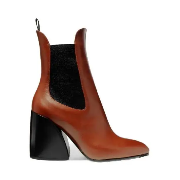 Dipsloot Woman Black Brown White Genuine Leather Short Boots Slip On Pointed Toe Chunky Heels Patchwork Ankle Boots Shoes Lady
Dipsloot Woman Black Brown White Genuine Leather Short Boots Slip On Pointed Toe Chunky Heels Patchwork Ankle Boots Shoes Lady