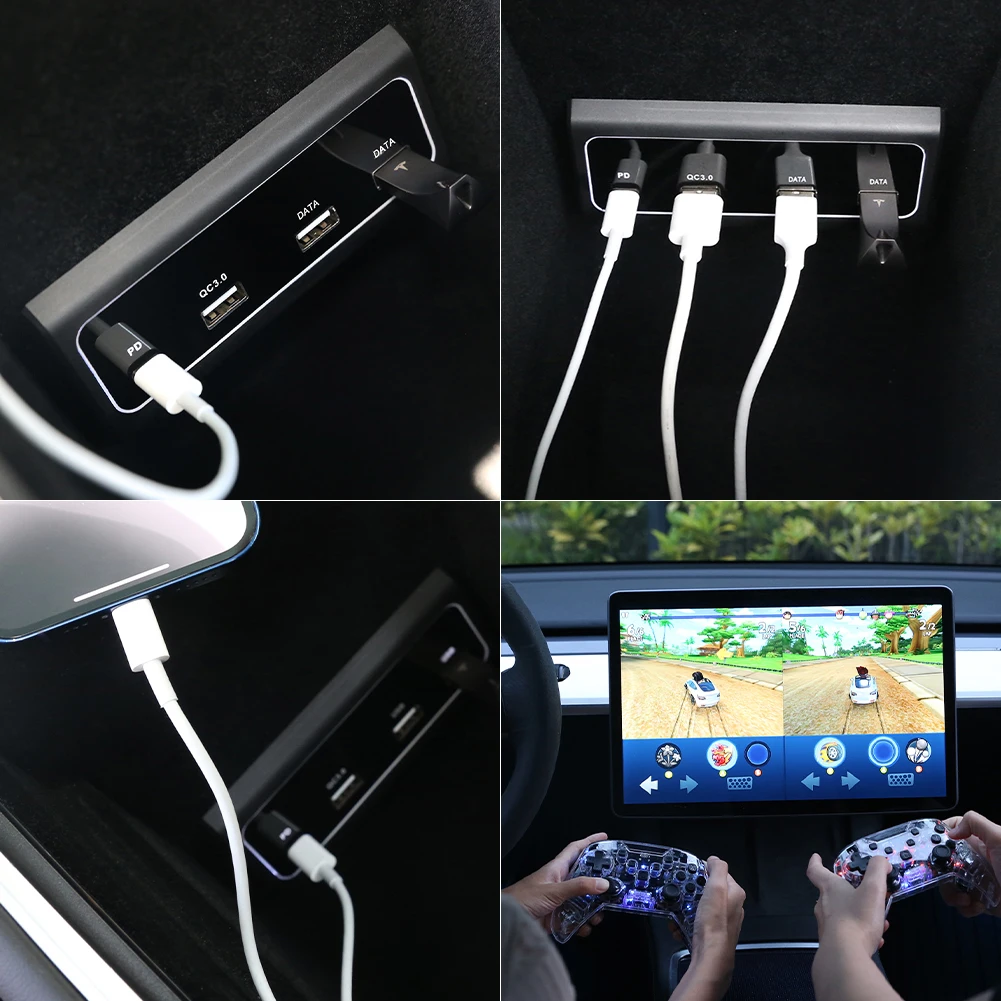 Car Charger Compatible With Tesla Model3/Y Console Center HUB Adapter Adaptor Dock Splitter Convert T-C To USB Tesla Accessories
Car Charger Compatible With Tesla Model3/Y Console Center HUB Adapter Adaptor Dock Splitter Convert T-C To USB Tesla Accessories
