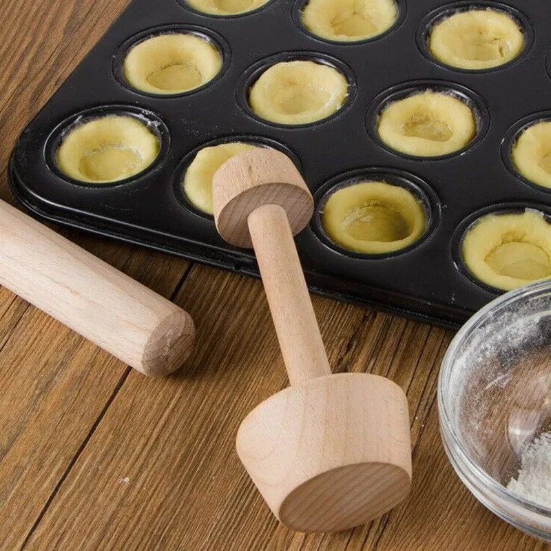 Wooden Pastry Tamper Double-sided Egg Tarts Pastries Pusher DIY Baking Shaping Kitchen Tool Eggtart Dessert Mold Wood Material
Wooden Pastry Tamper Double-sided Egg Tarts Pastries Pusher DIY Baking Shaping Kitchen Tool Eggtart Dessert Mold Wood Material